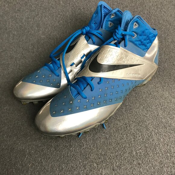 Men’s Size 15 Nike Calvin Johnson CJ81 ELITE TD Football Cleats Blue Megatron - Picture 1 of 7